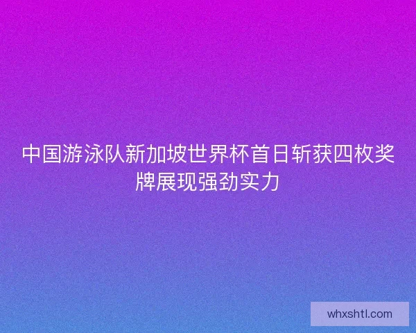 中国游泳队新加坡世界杯首日斩获四枚奖牌展现强劲实力